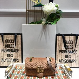 Gucci GG Marmont Velvet Mini Bag Taupe Velvet