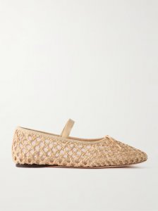 Leonie woven raffia ballet flats