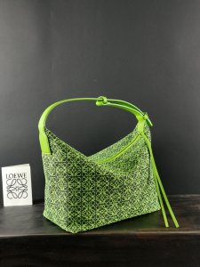 LOEWE HANDBAG Embroidered Green with Black Pattern