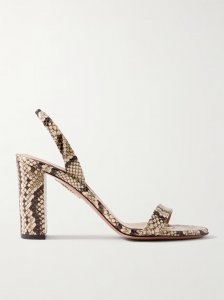 So Nude 85 snake-effect leather slingback sandals