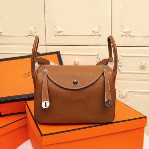 HERMES HANDBAG LINDY brown