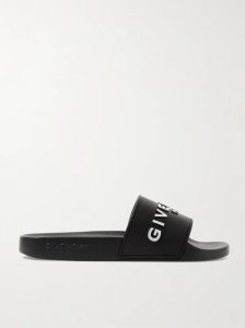 Logo-print rubber slides