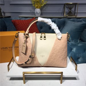 Louis Vuitton V Tote MM Monogram Empreinte Beige