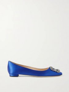 Hangisi embellished satin point-toe flats