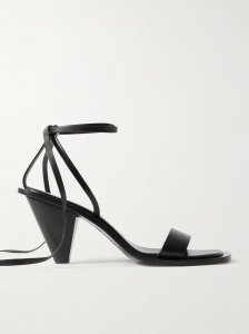 Tie-detailed leather sandals