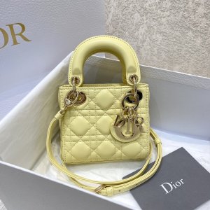 CHRISTIAN DIOR LAMBSKIN CANNAGE MINI LADY DIOR