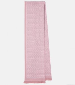 FerragamoFringed logo wool scarf