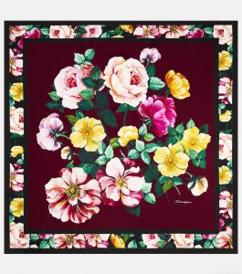 Dolce&GabbanaFloral silk satin scarf