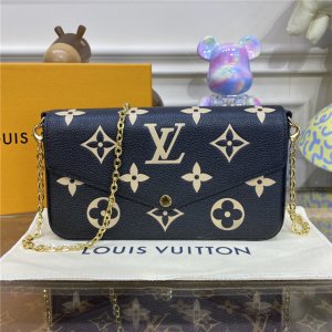 Louis Vuitton Pochette Felicie Bicolor Monogram Empreinte Leather M80482