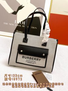 BURBERRY HANDBAG Black with gray and white accents