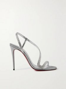 Rosalie Strass 100 embellished glittered leather sandals