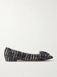 Venezia bouclé-tweed point-toe flats