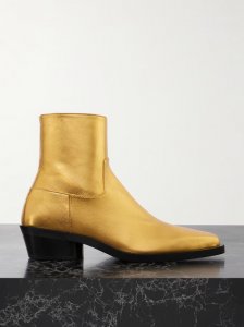 Bronco metallic leather ankle boots