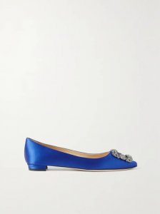 Hangisi embellished satin point-toe flats