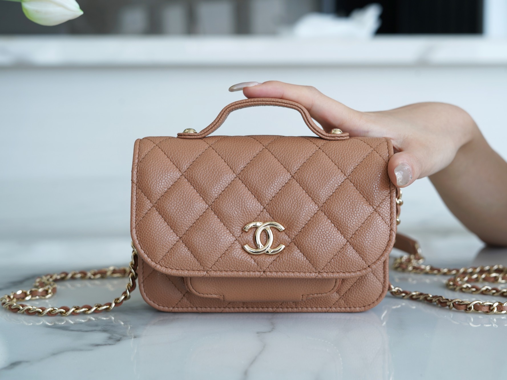 CHANEL HANDBAG Caramel color