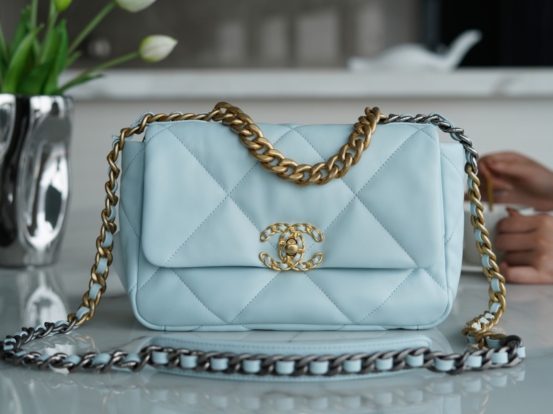 CHANEL CROSSBODY BAG Light Blue