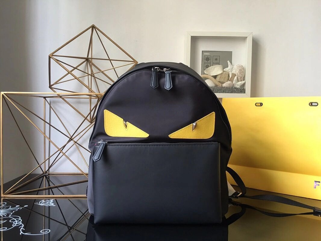 Fendi Monster Backpack Leather & Nylon