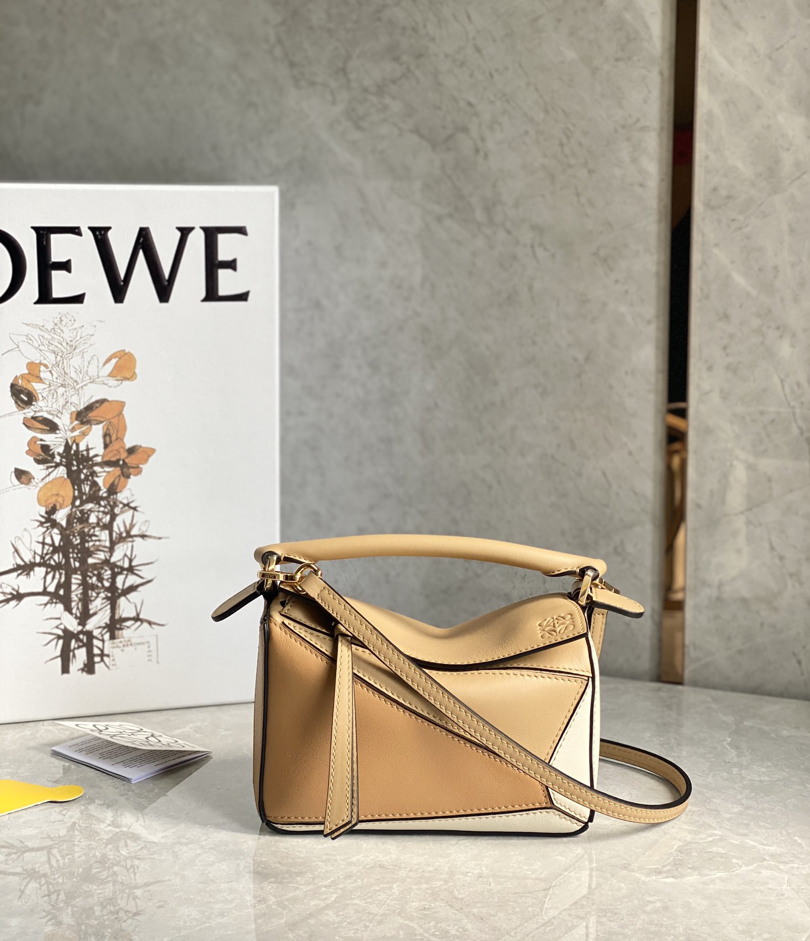 LOEWE HANDBAG Warm Sand Yellow Patchwork Beige