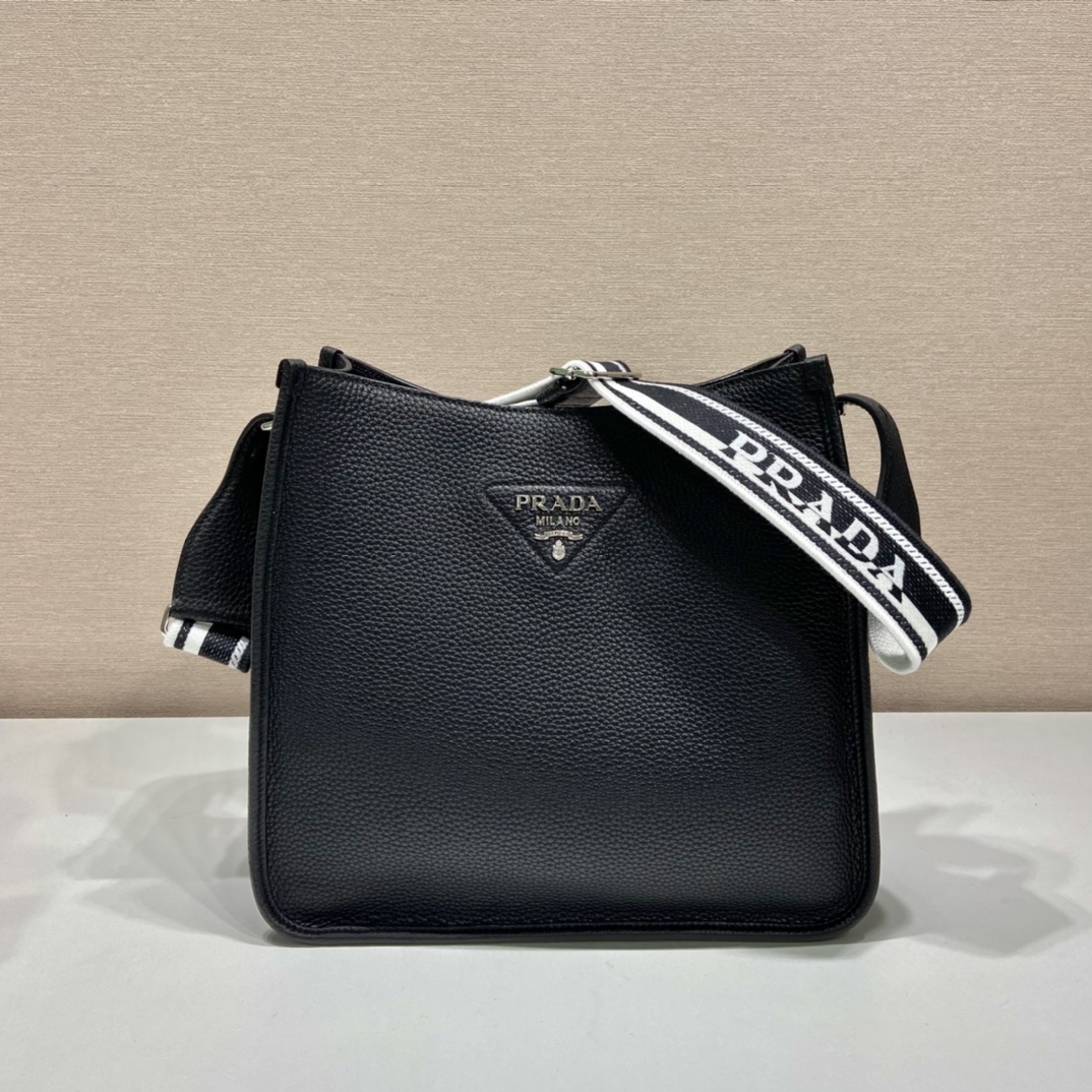 Prada Leather Hobo Bag Black