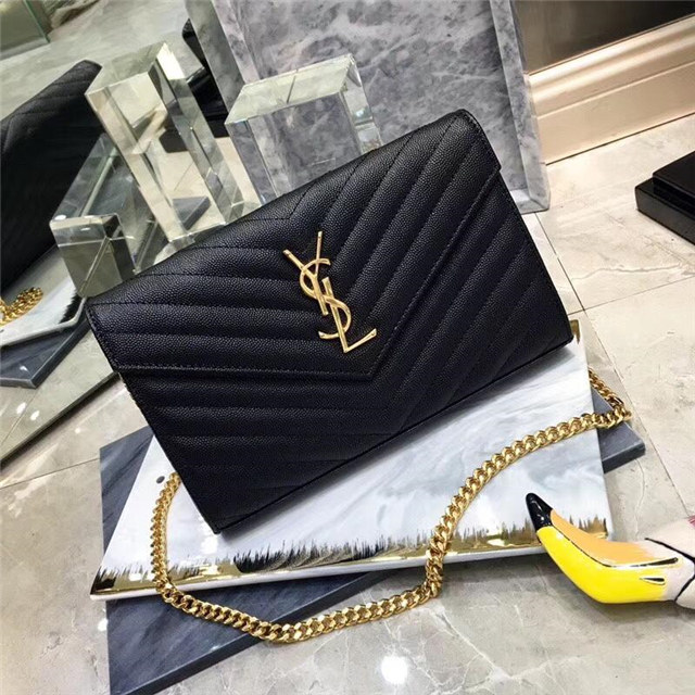 YSL Monogram Chain Wallet (Varied Colors)