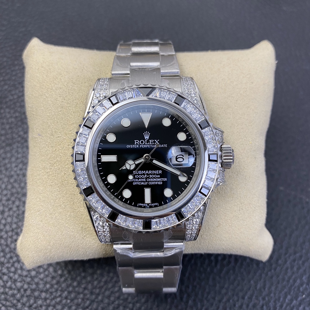 Rolex Submariner Series SUB Black Dial Diamond-set Customized Edition