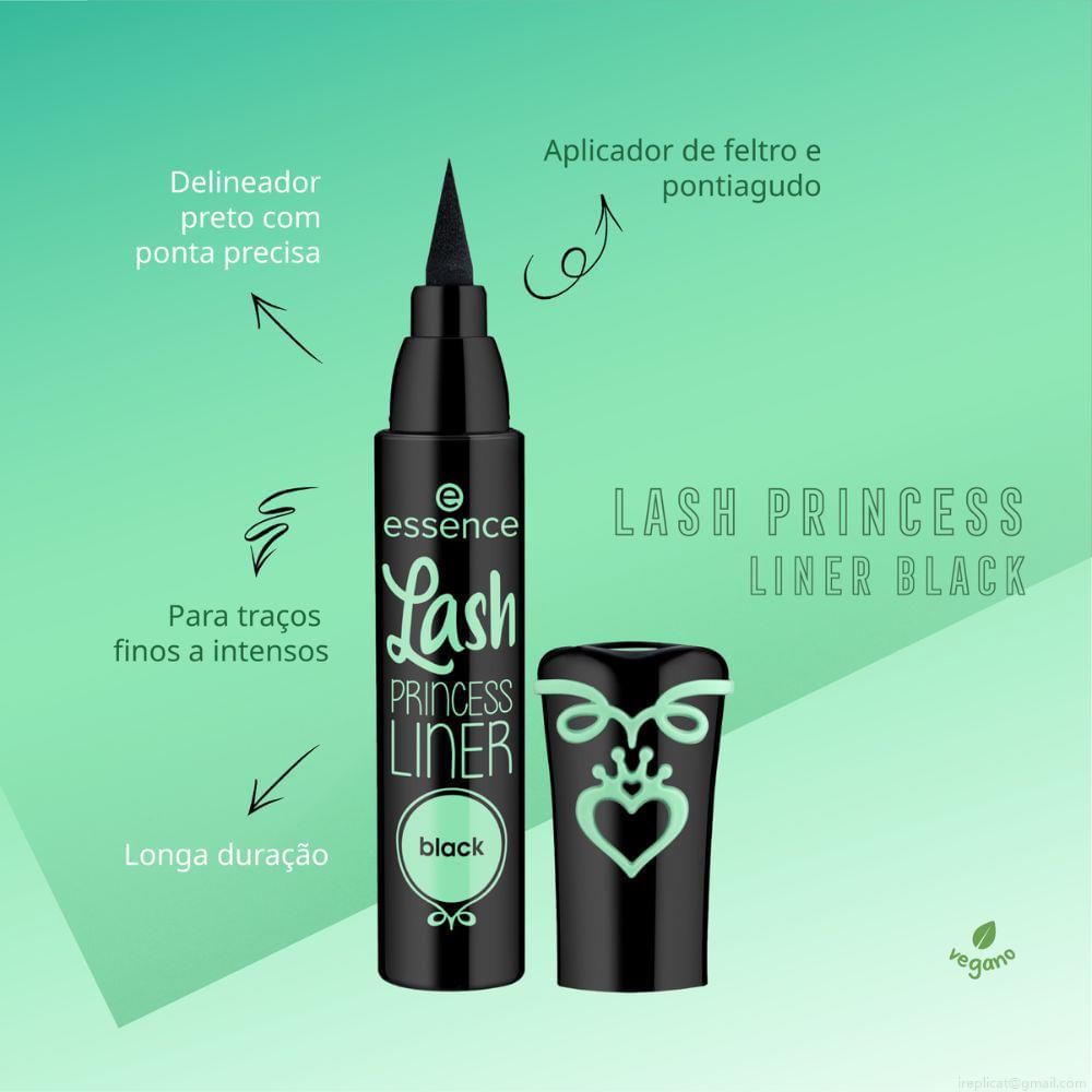 Delineador Líquido Matte Essence Lash Princess Liner Preto 3 ml