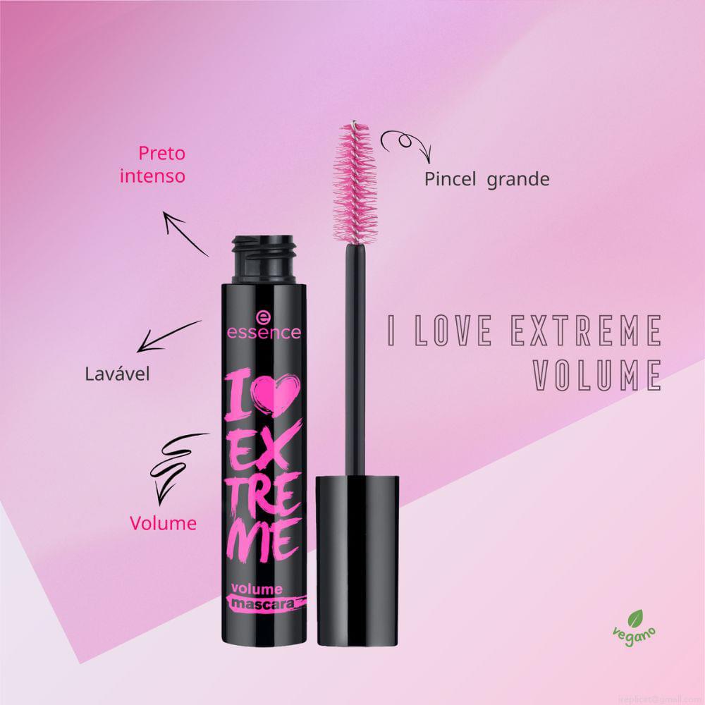 Máscara para Cílios de Volume Essence I Love Extreme Preto 12 ml