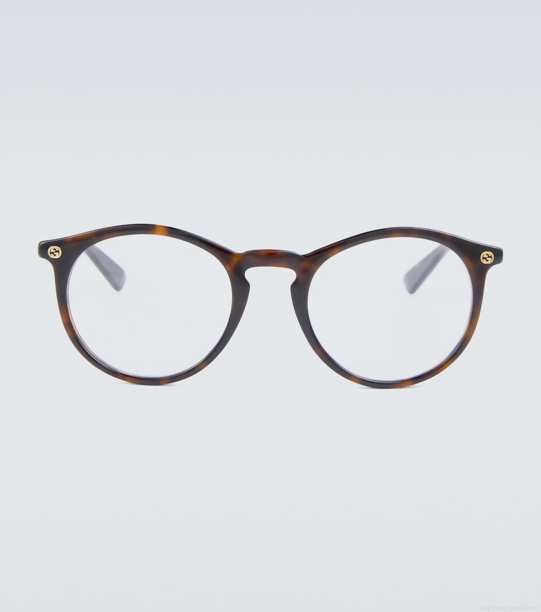 GucciRound-frame acetate glasses