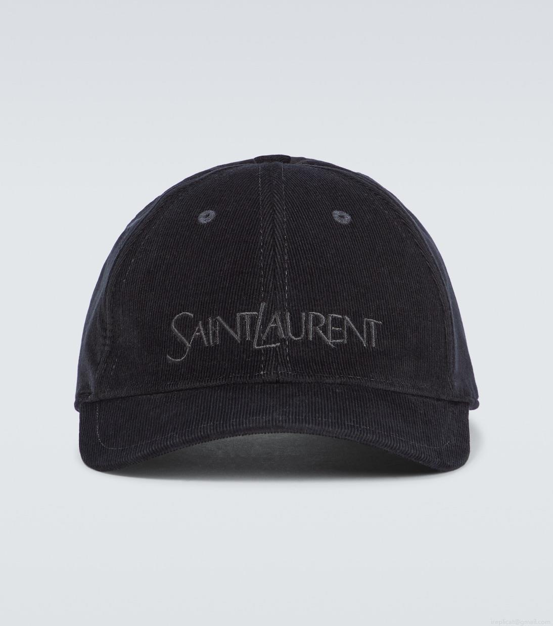 Saint LaurentLogo corduroy baseball cap