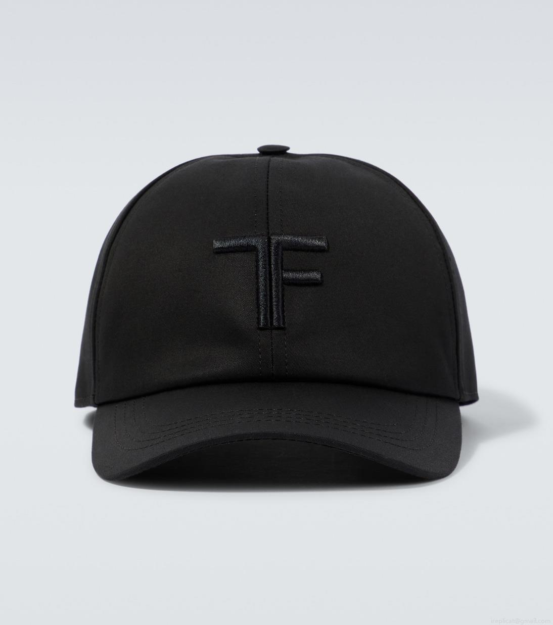 Tom FordEmbroidered canvas and leather cap