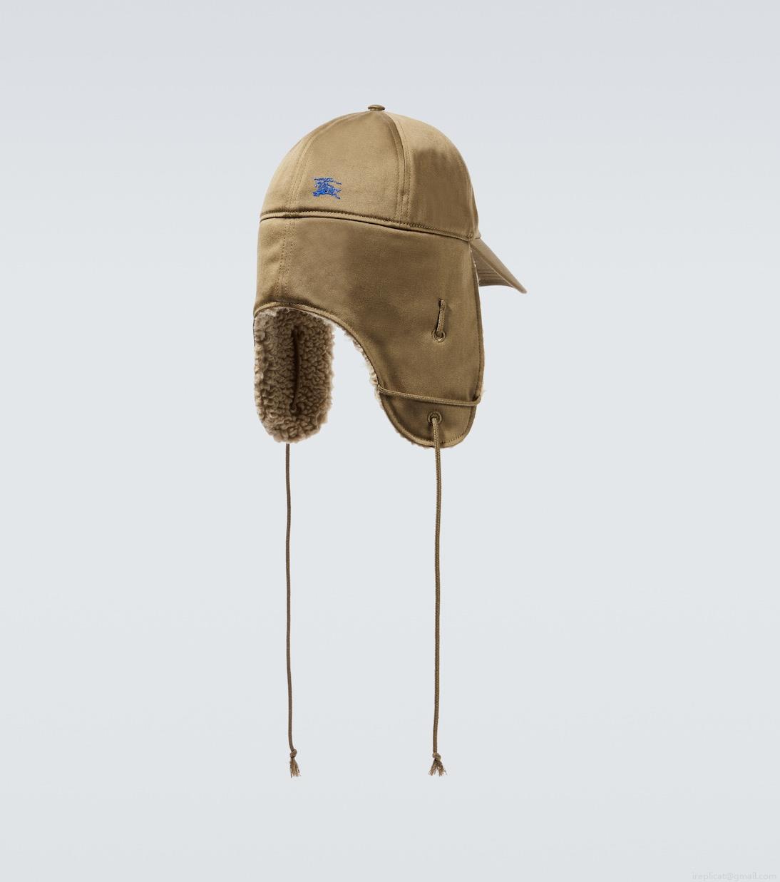 BurberryFaux-shearling trimmed cotton hat