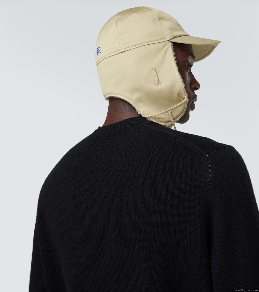 BurberryFaux-shearling trimmed cotton hat