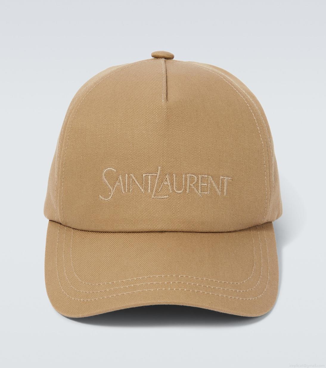 Saint LaurentLogo cotton and linen gabardine baseball cap