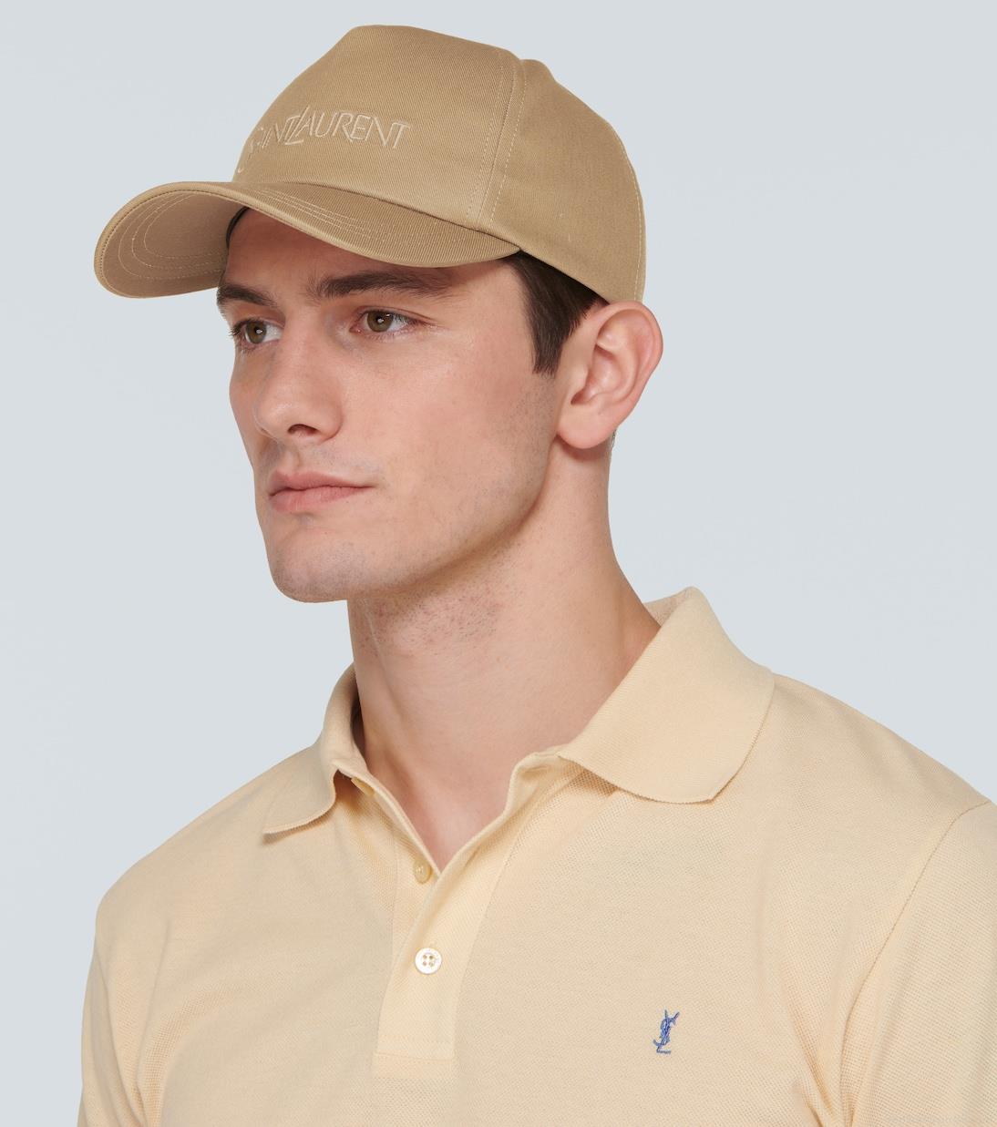 Saint LaurentLogo cotton and linen gabardine baseball cap