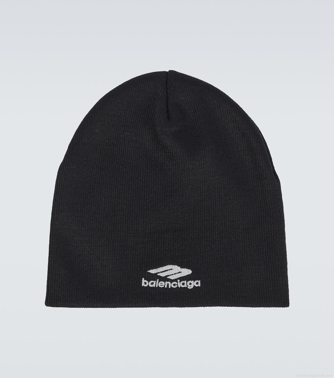 Balenciaga3B Sports Icon ribbed-knit beanie