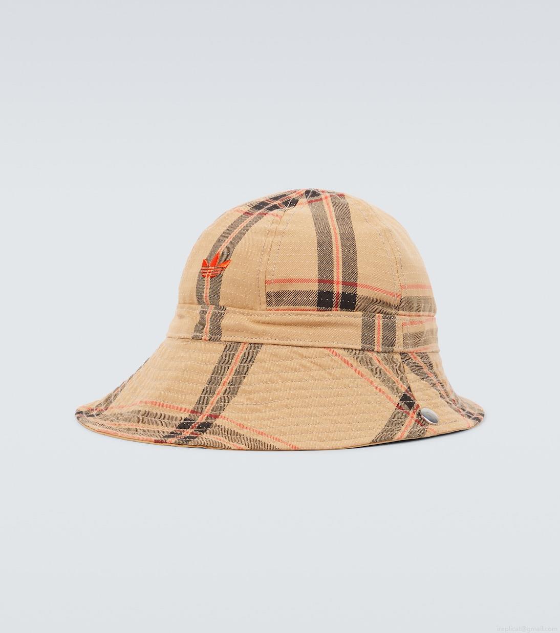 Adidasx Wales Bonner checked canvas bucket hat