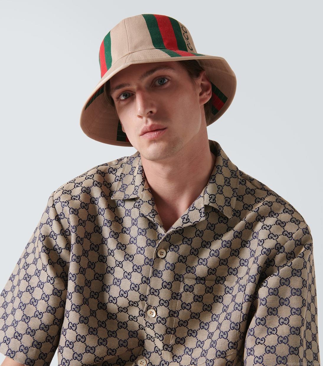 GucciLogo printed cotton canvas bucket hat