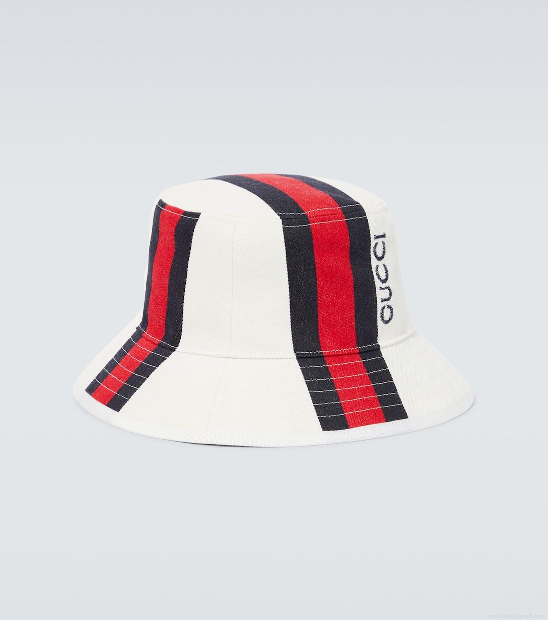 GucciWeb Stripe canvas bucket hat