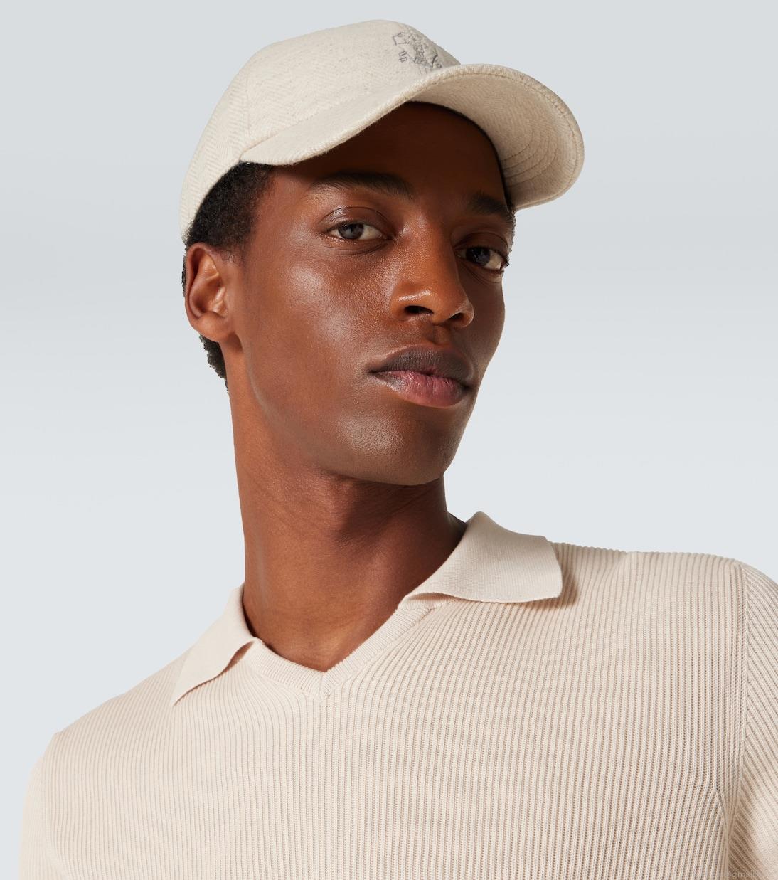 Brunello CucinelliLogo wool and cashmere baseball cap