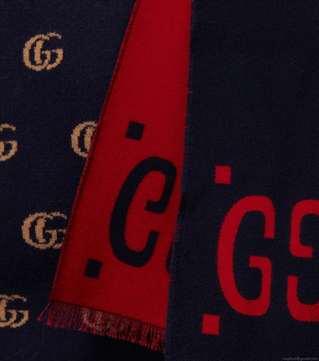 GucciGG jacquard wool-silk scarf