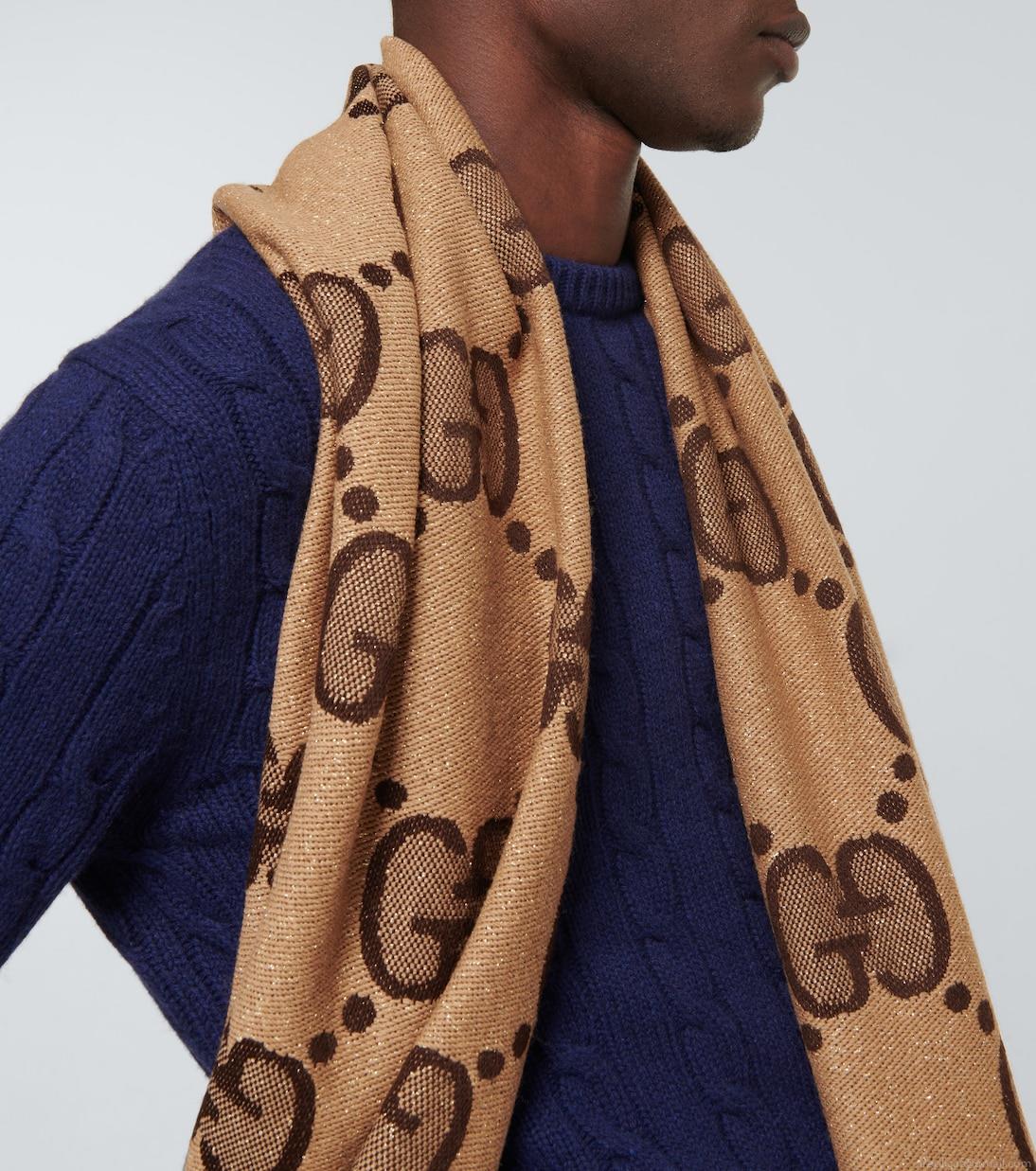 GucciGG wool jacquard scarf