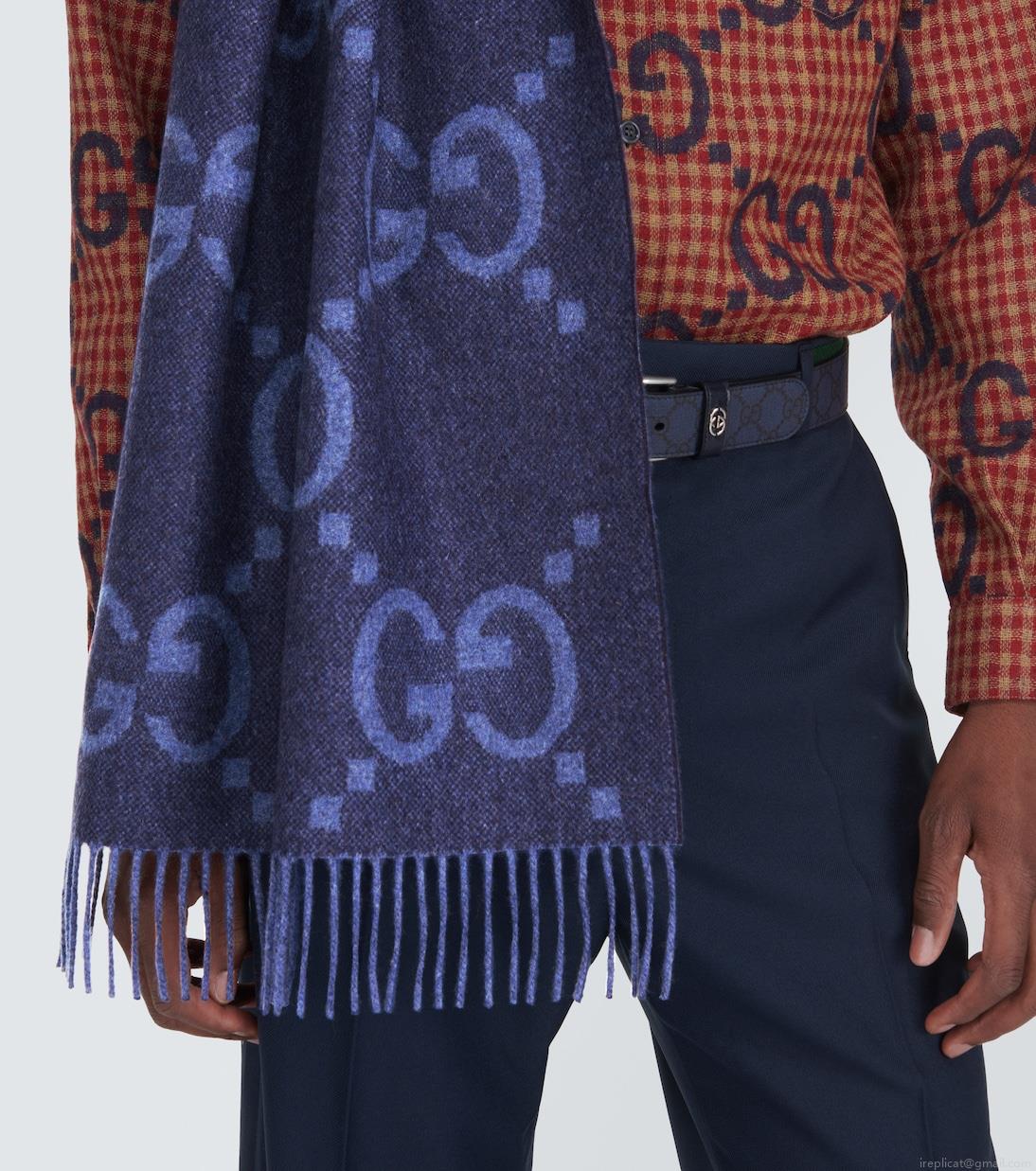 GucciGG cashmere jacquard scarf