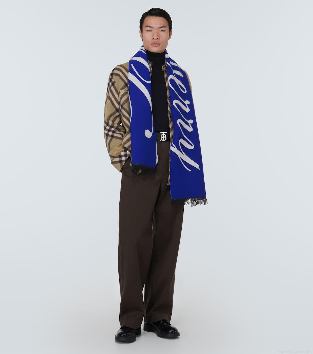 BurberryIntarsia wool and silk scarf