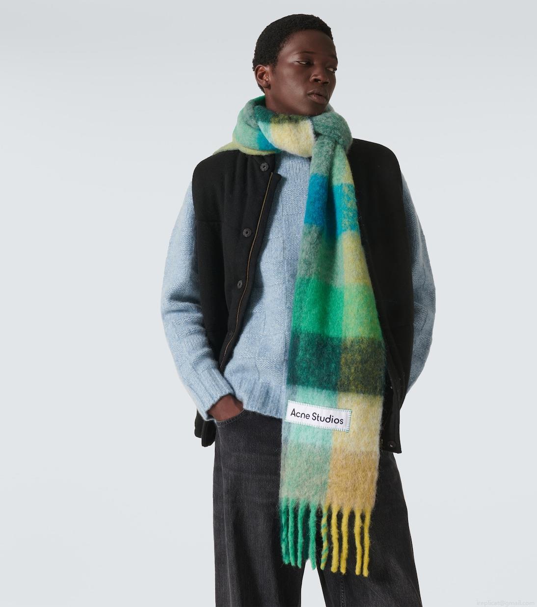 Acne StudiosChecked wool-blend scarf