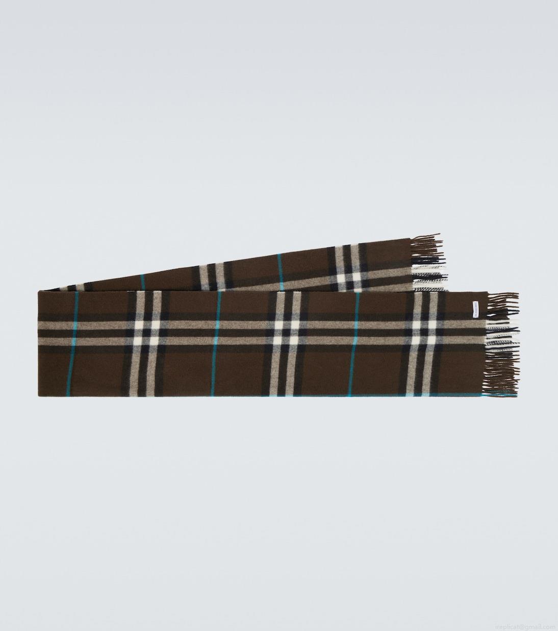 BurberryBurberry Check fringed cashmere scarf