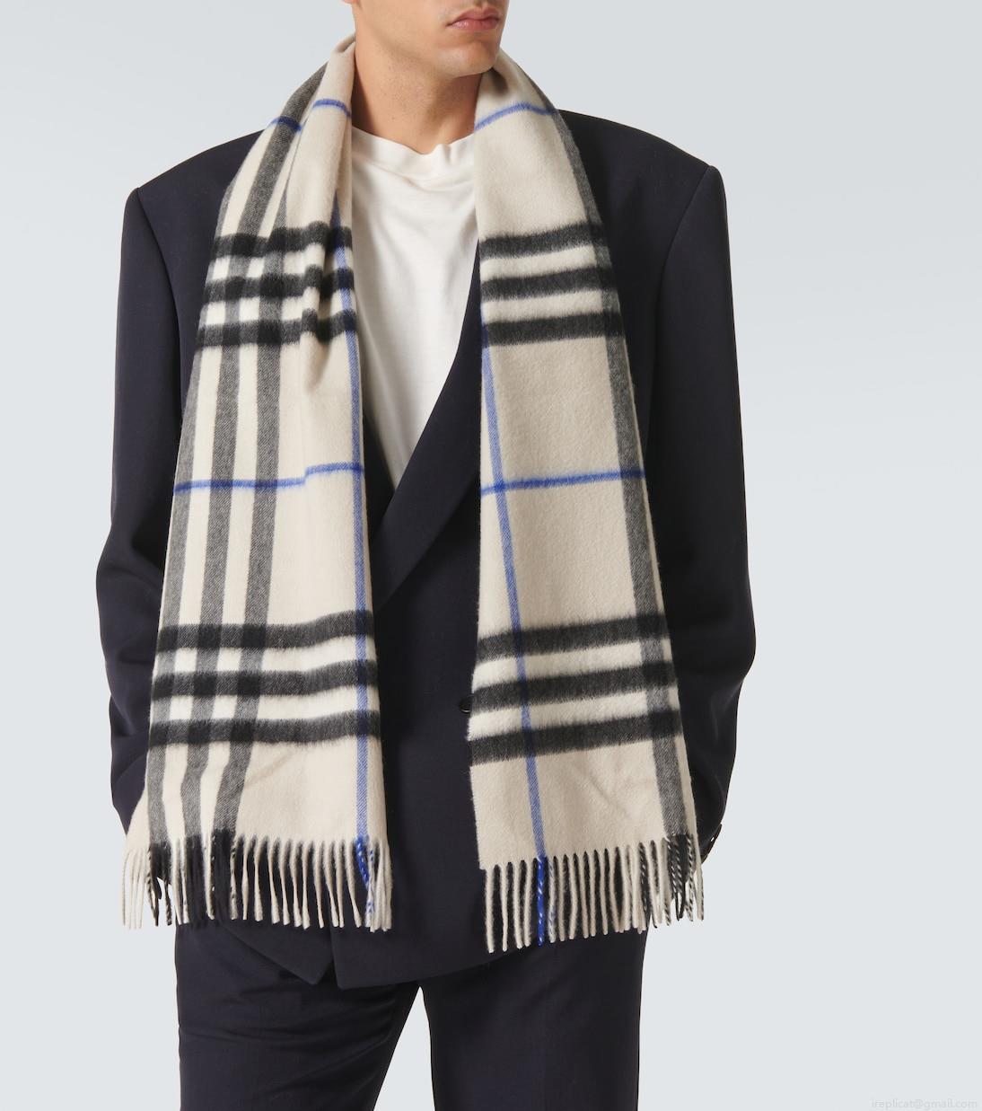 BurberryBurberry Check fringed cashmere scarf