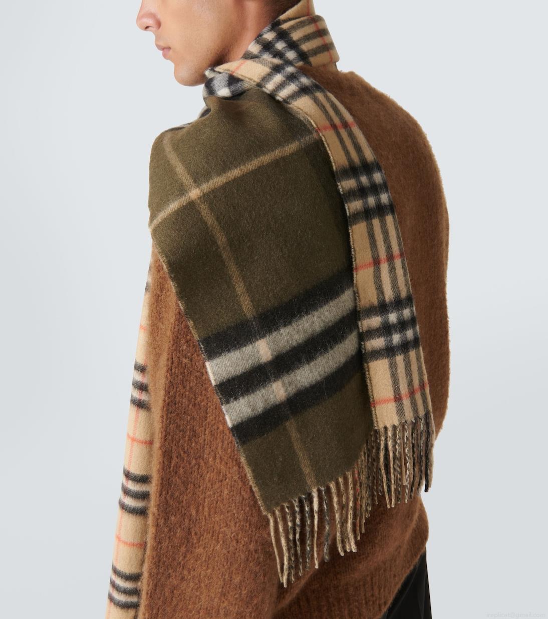 BurberryBurberry Check fringes cashmere scarf