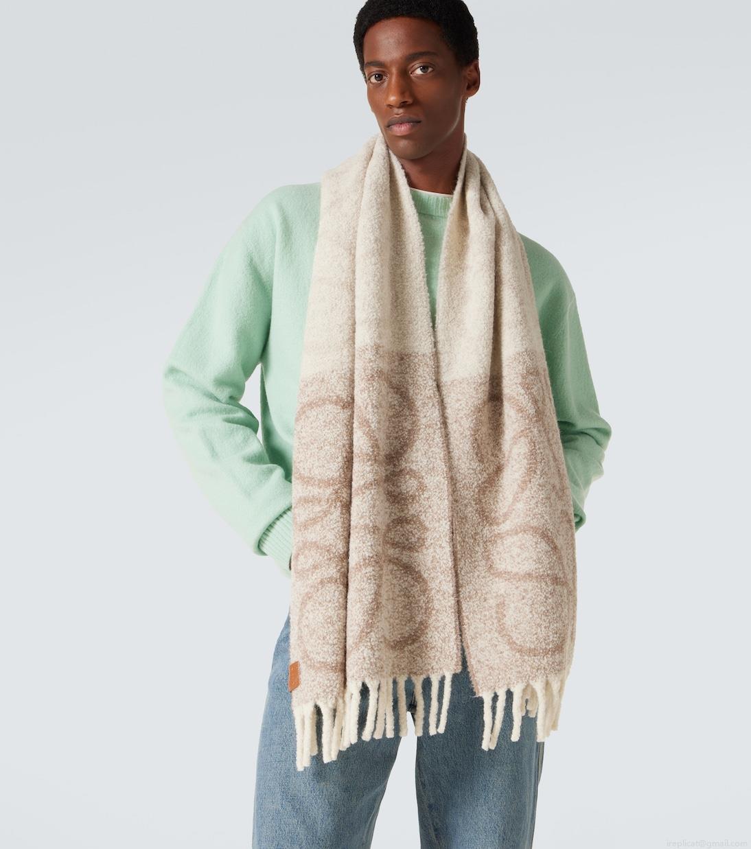 LoeweAnagram alpaca-blend bouclé scarf