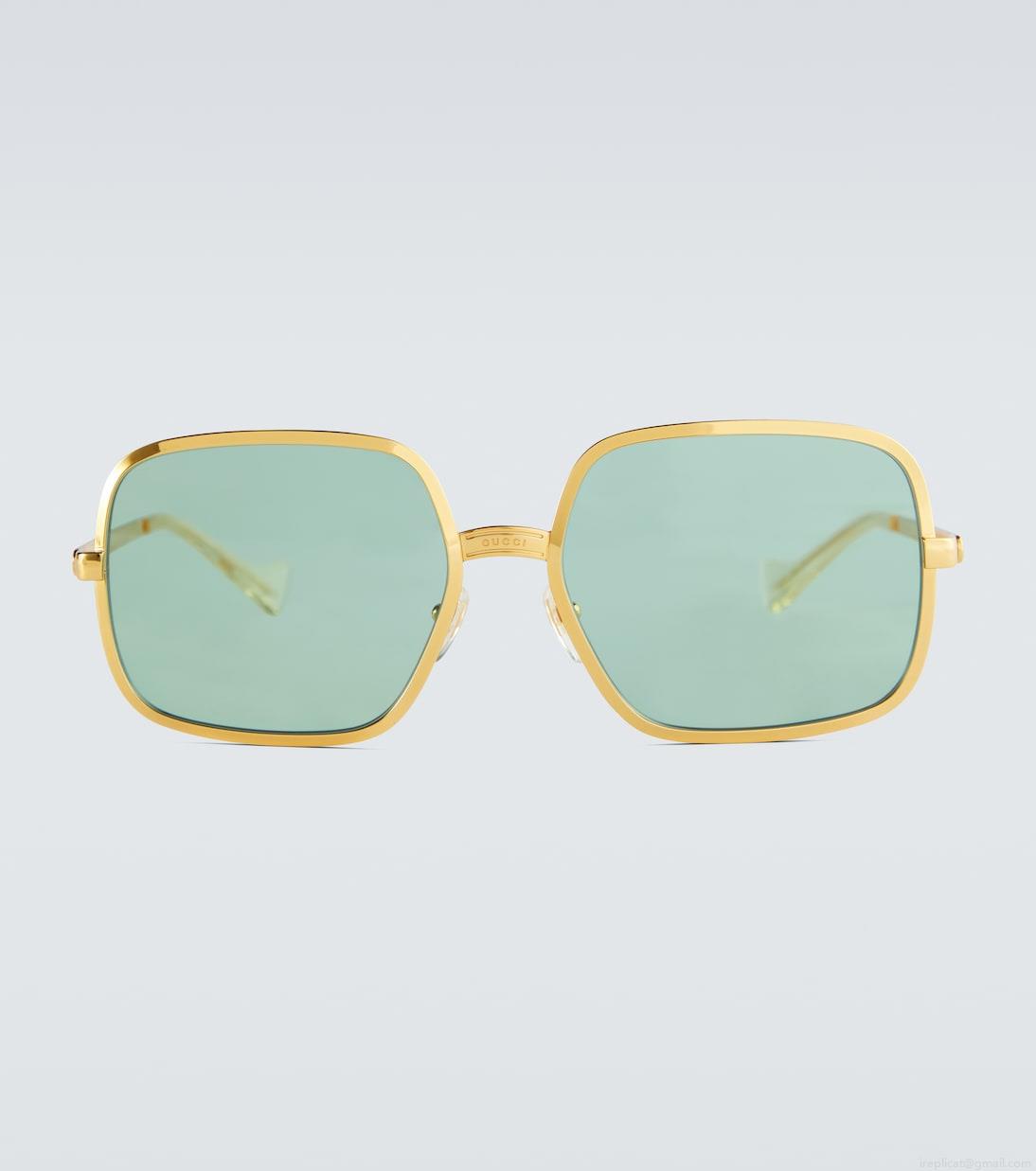 GucciSquare-frame metal sunglasses