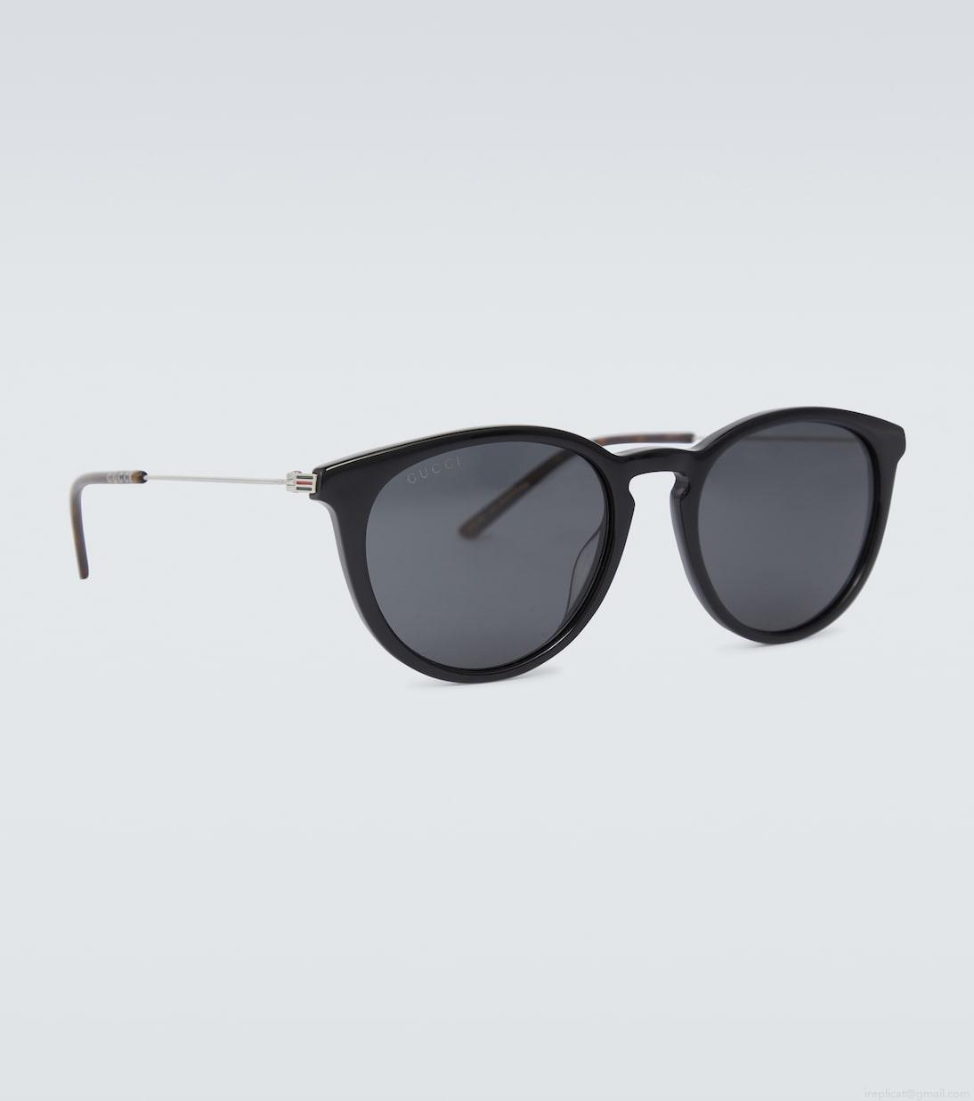 GucciRound acetate and metal sunglasses